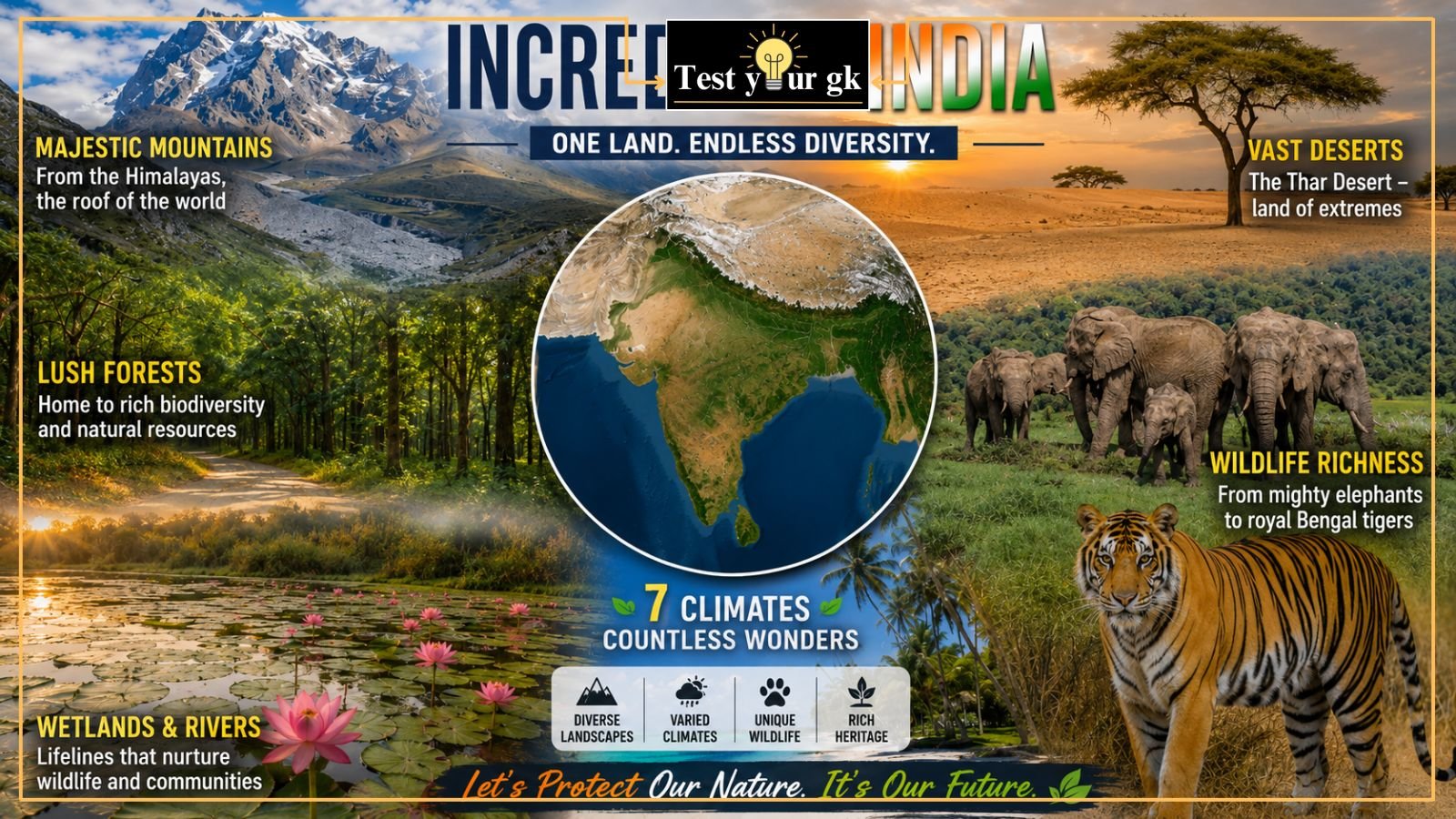 Indian climate, vegetation, and wildlife GK MCQs for UPSC, SSC, and Bank exam preparation